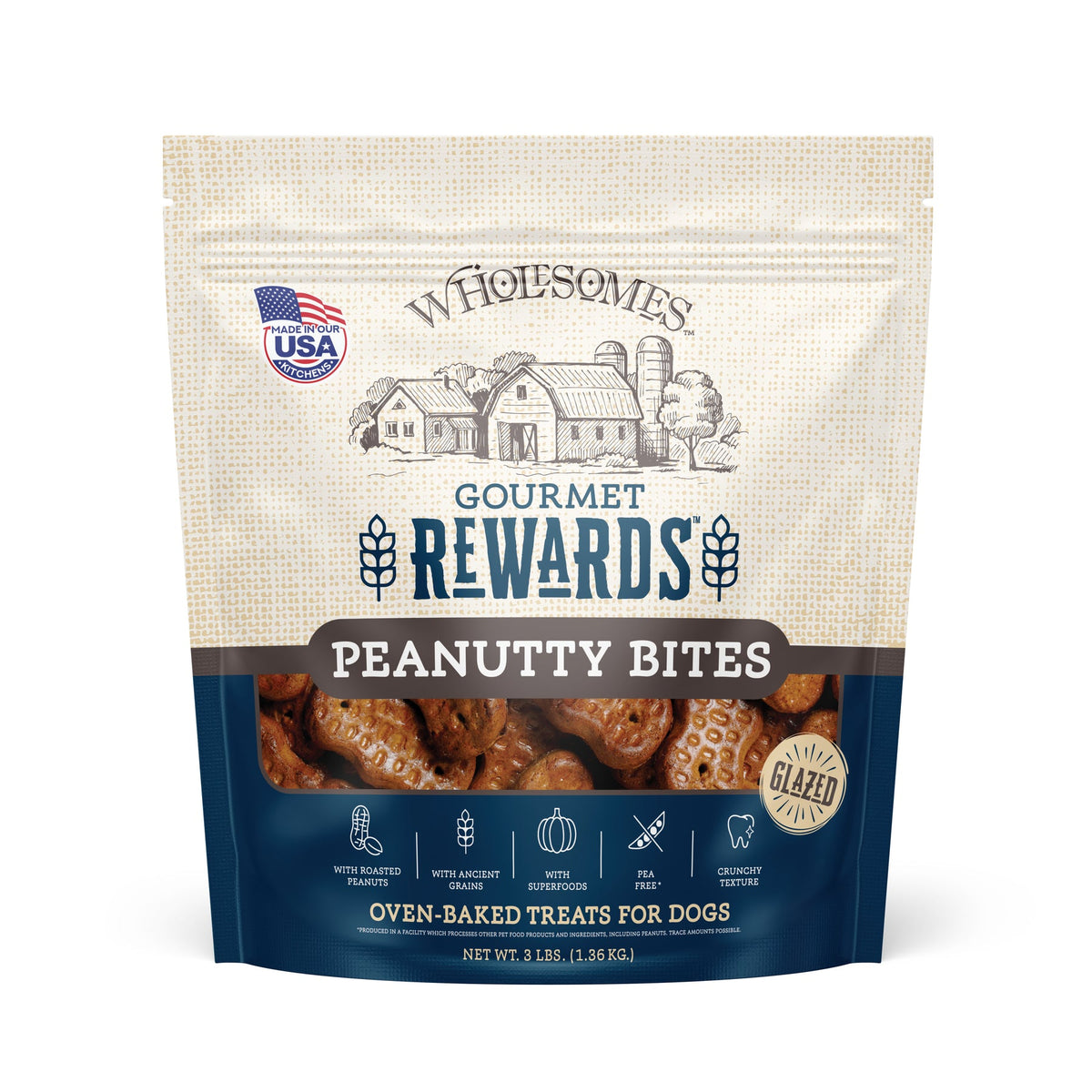 Midwestern Pet Wholesomes Rewards Peanutty Bites Biscuits 3 lb