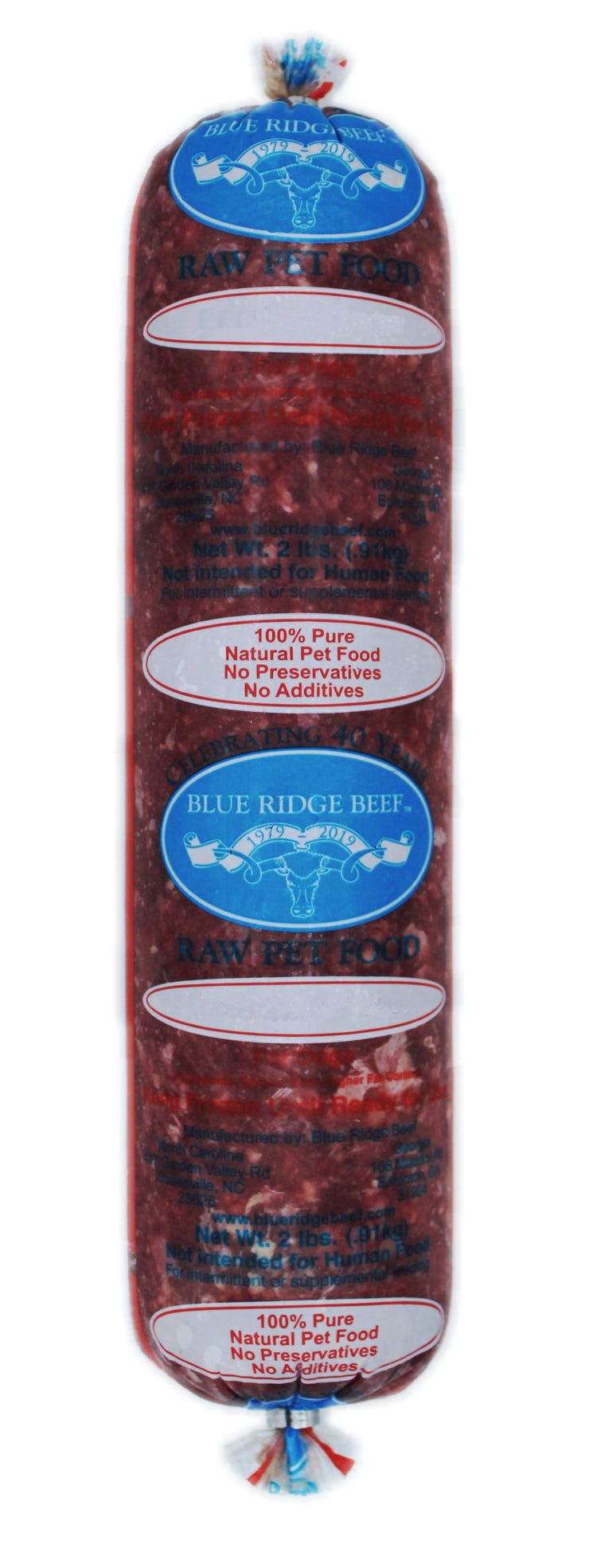 Blue Ridge Beef Dog Frozen Chicken Plus 2LB Chubs