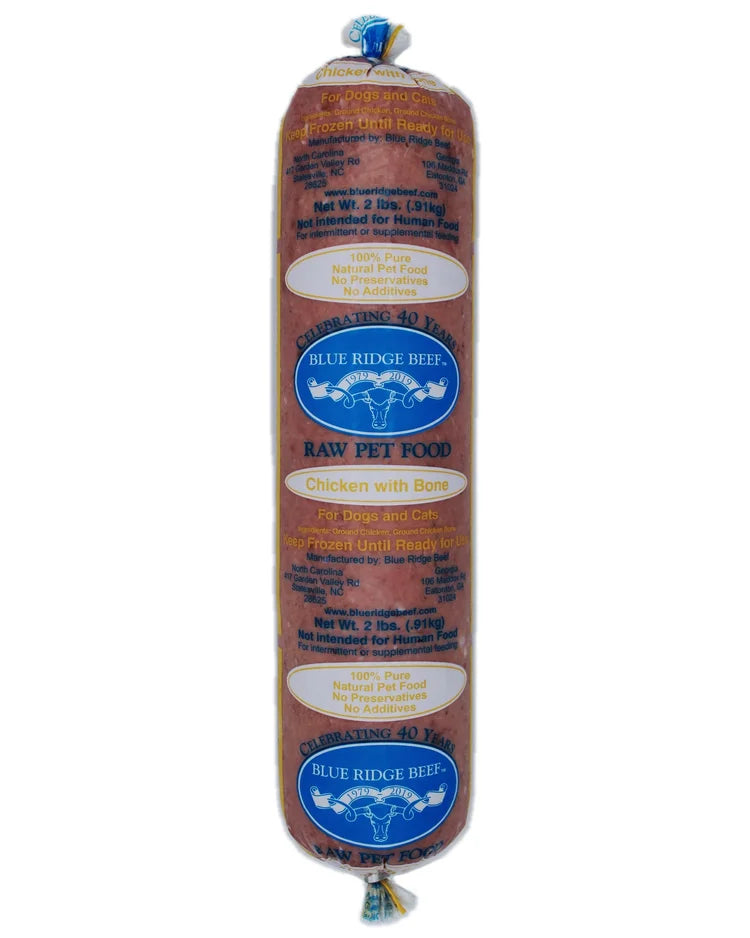 Blue Ridge Beef Dog Frozen Puppy Mix w/ Bone 2lb Chubs (Fine)