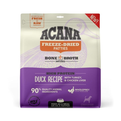 ACANA Freeze Topper Grain Free High Protein Fresh Raw Duck Patties 14 Oz****