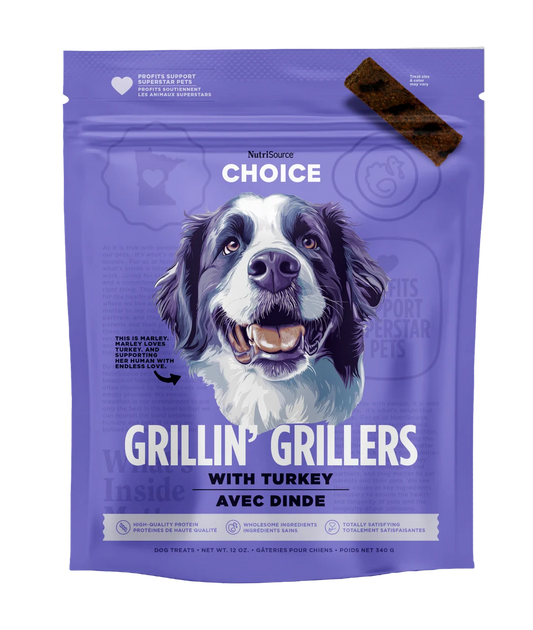NutriSource Choice Grillin' Grillers with Turkey Dog Treats 12 oz