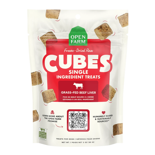 Open Farm Dog Treat FD Raw Beef Liver Cubes 3 oz