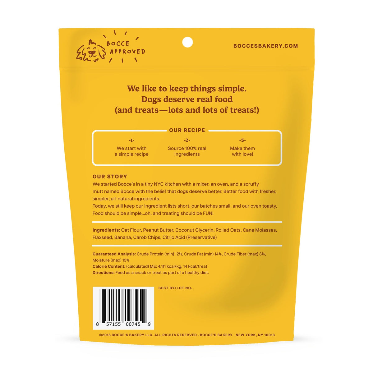 Bocces Bakery Basic Soft and Chewy PB and Banana 6 oz