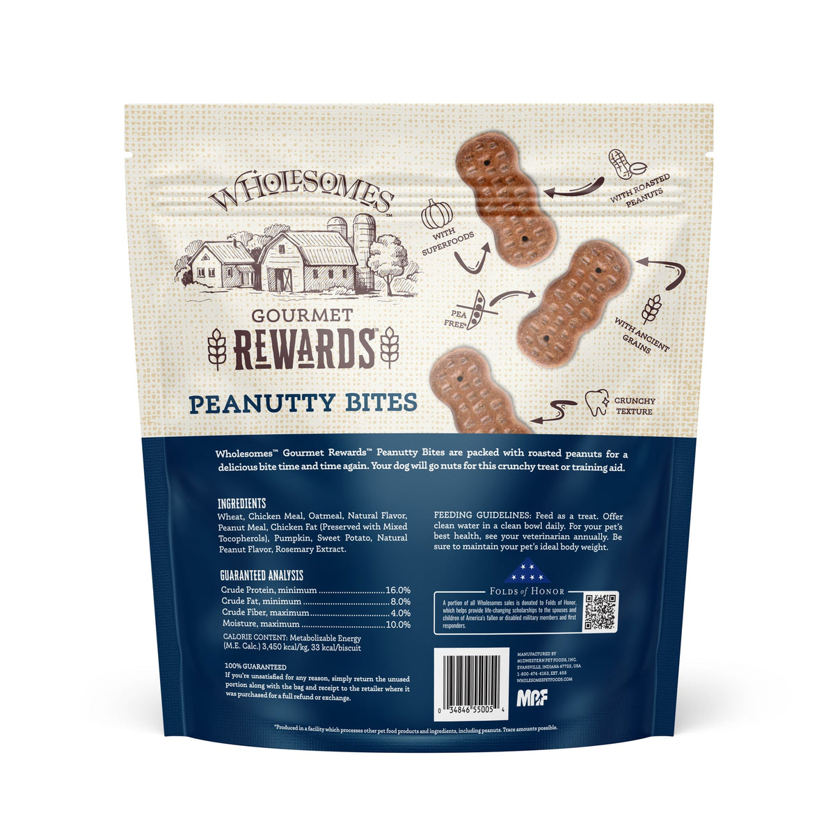 Midwestern Pet Wholesomes Rewards Peanutty Bites Biscuits 3 lb