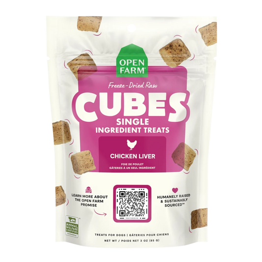 Open Farm Dog Treat FD Raw Chicken Liver Cubes 3 oz