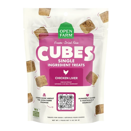 Open Farm Dog Treat FD Raw Chicken Liver Cubes 3 oz