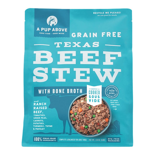 A PUP ABOVE DOG FROZEN GRAIN FREE TEXAS BEEF STEW 3LBS