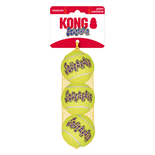 3 Pack Medium Air Kong Squeaker Tennis Balls