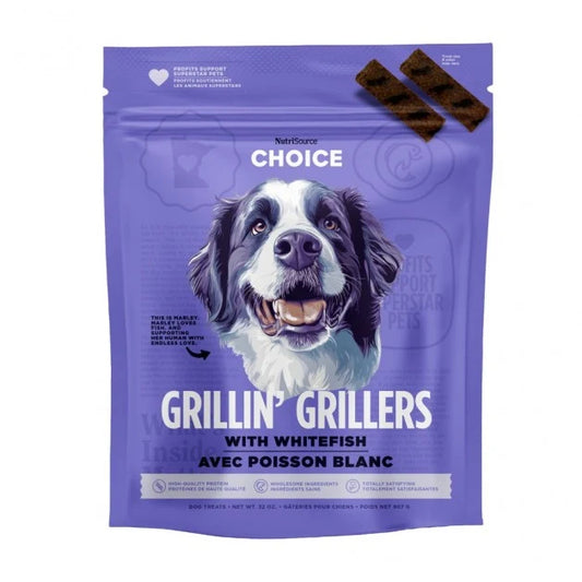NutriSource Choice Grillin' Grillers with Whitefish Dog Treats 32 oz