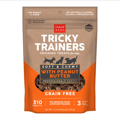 Cloud Star Tricky Trainers Grain Free Chewy Peanut Butter 12 oz
