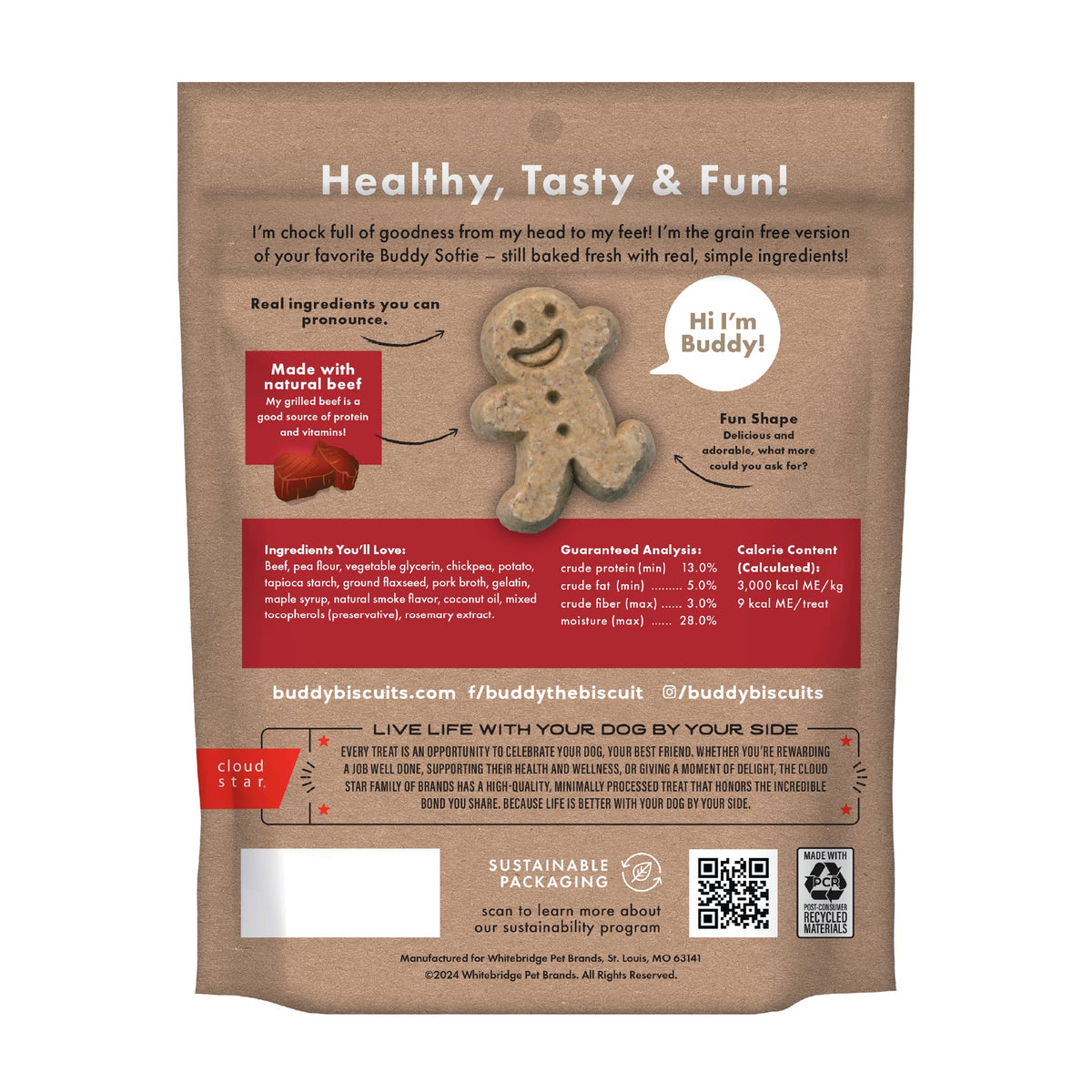 Buddy Biscuits GF soft and chewy Grilled Beef 5oz