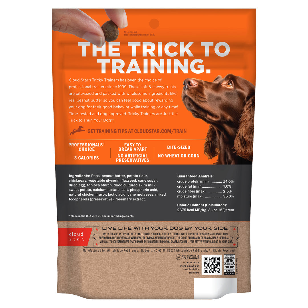 Cloud Star Tricky Trainers Grain Free Chewy Peanut Butter 12 oz
